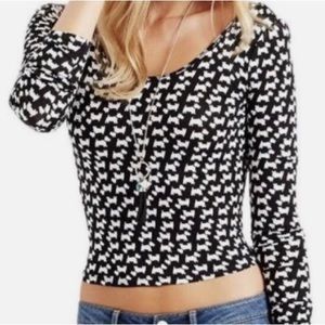 Scottie Dog crop top Map To Mars women’s long sleeve scoop neck